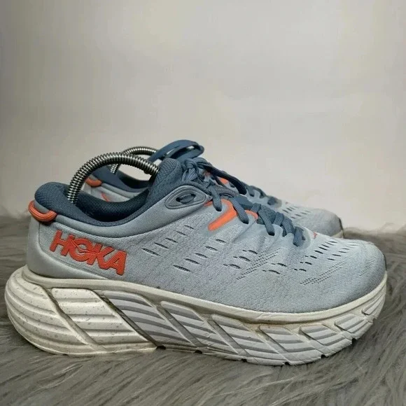 Hoka One One Gaviota 4 Womens 10 Blue Shoes Running Gym Comfort Trainer Sneakers - Picture 1 of 10